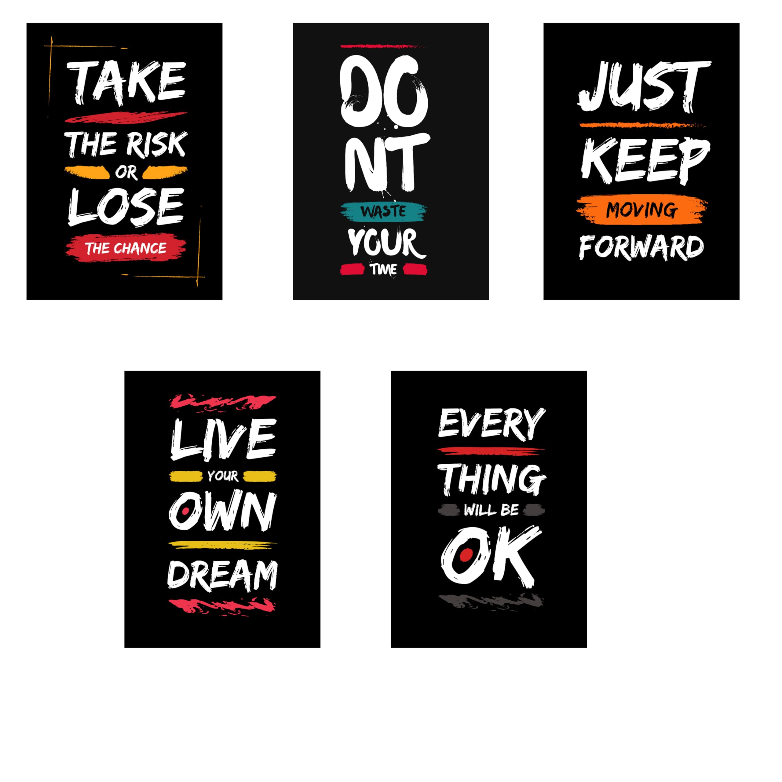INUS Motivational, Uplifting, Empowering, Inspiring Wall Abstract Posters,A4 300GSM with Double Sided Tape and Free Stickers - (30 cm x 21 cm x 0.2 cm)(Pack of 5) (B0DB5HL7J8) Amazon Price History, Amazon Price Tracker