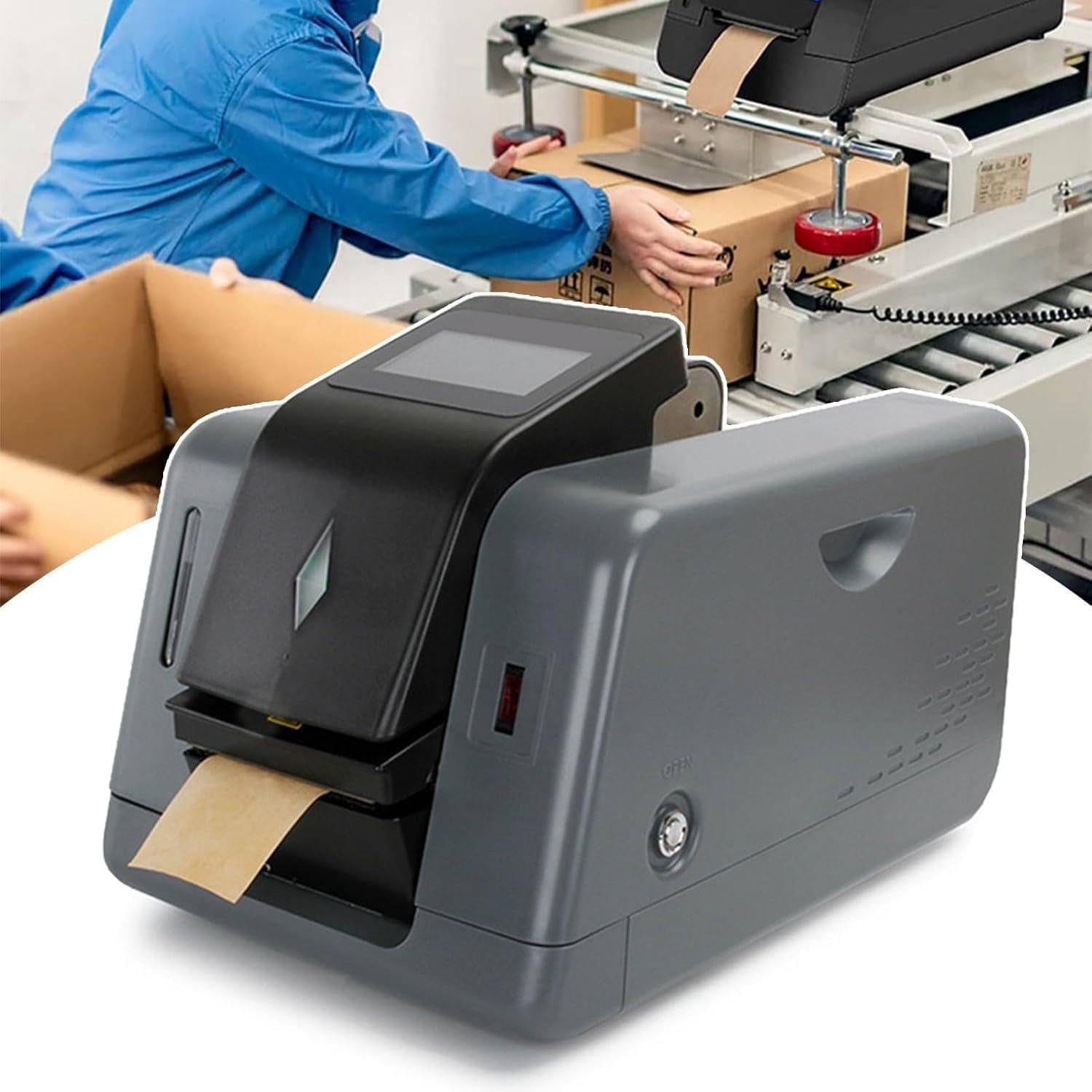 Electric Tape Dispenser - Automatic Water Activated Sealing Machine for Carton and Box Packaging