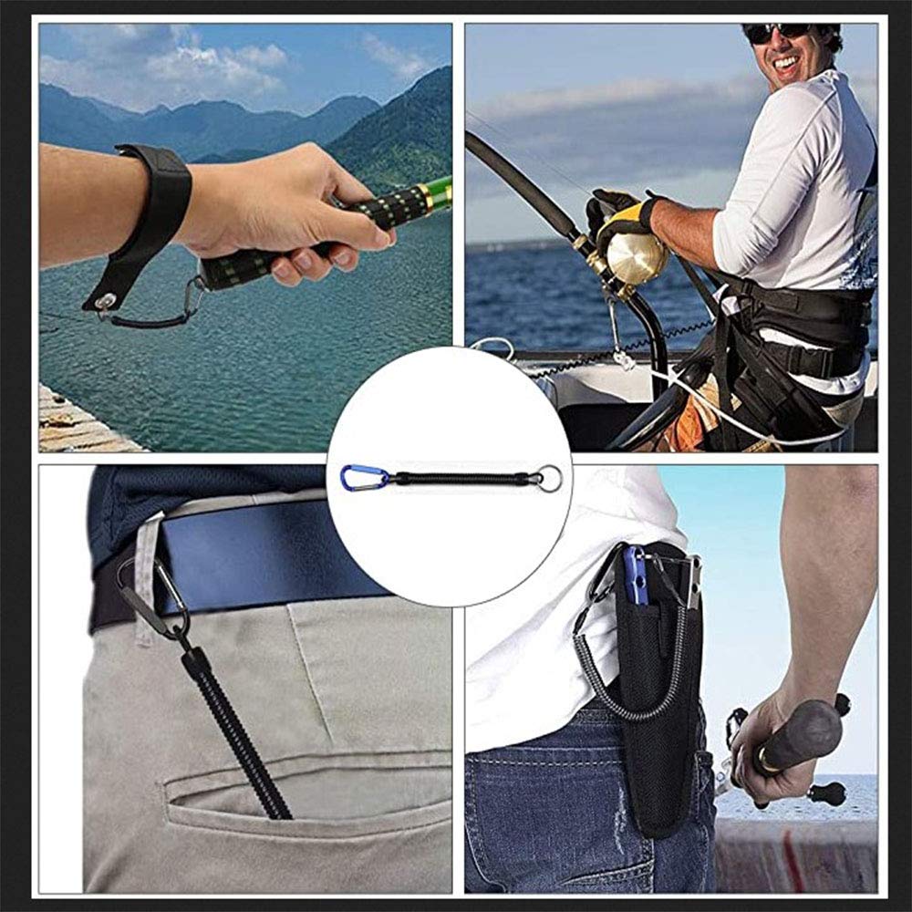 4 Cordons élastiques Spirales Avec Mousqueton – Pratique Pour Pêche Et Outdoor