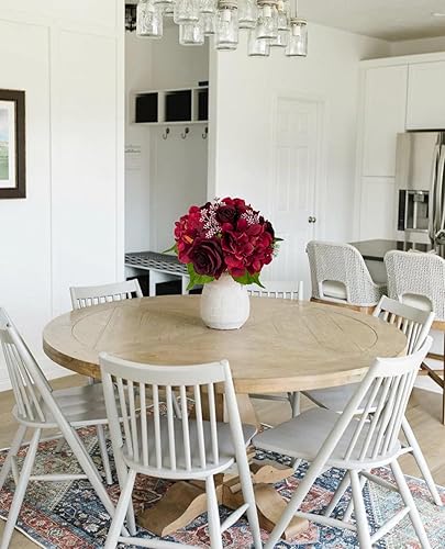 Miniatura 4 de Flores artificiales de hortensias azules de 12 pulgadas, ramo de flores de hortensias azules falsas para centros de mesa de boda, decoración floral,