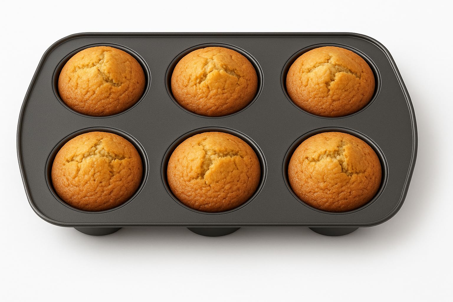 SOFINNI Muffin Pan, Nonstick Tin Cake Pie Cookie Baking Tins Mold Cupcake Molds Cheesecake Sheet (6 CUP), 3.5" Each Cup