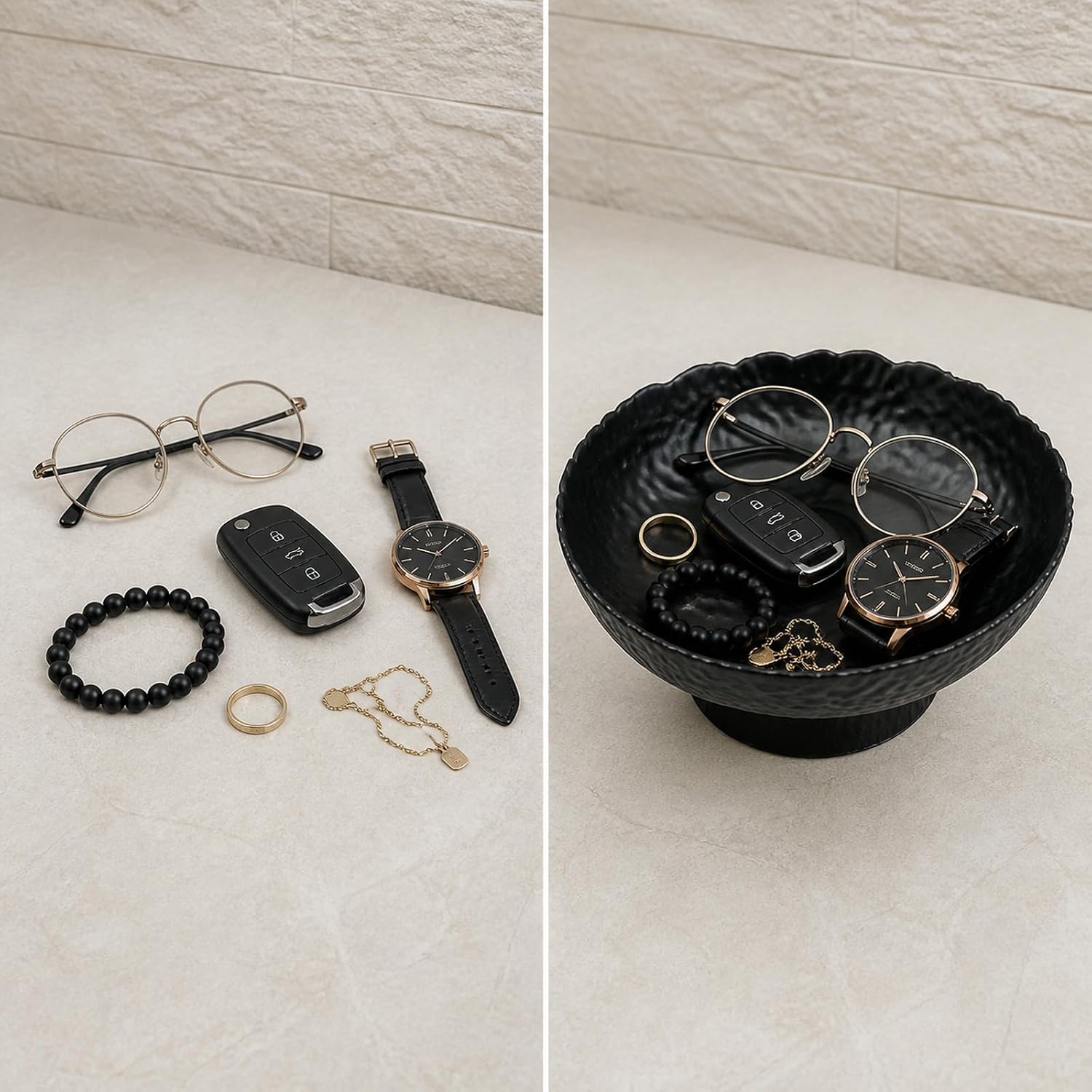 Black Fruit Bowl, Black Decorative Bowl