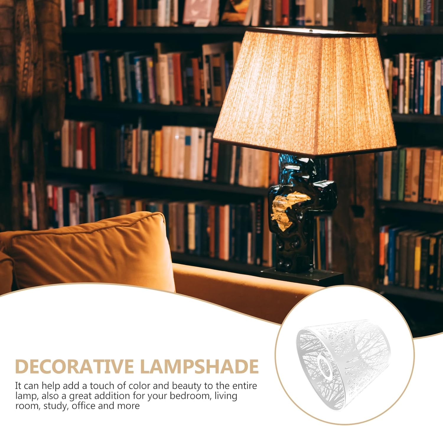 Baluue Tree Shadow Lampshade Creative Metal Lamp Cover for Table Floor Lamps Decorative Light Softener E27 Compatible 7.48X7.48X6.10In