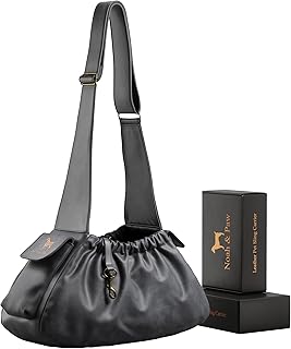 Noah & Paw Dog Sling Carrier for Small Medium Dogs & Puppies, Dog Carrier with Adjustable Padded Strap, Premium Leather, I...
