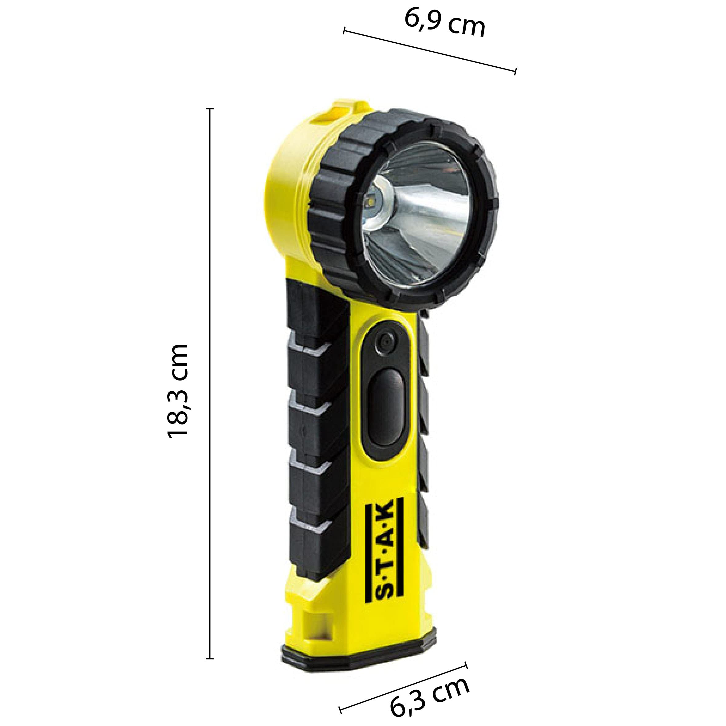 Stak - Torcia Pettorale LED ATEX - Portata 288m, Impermeabile IP54, Autonomia 13h, Alimentazione 4 batterie AA – Ideale come luce professionale in contesti industriali