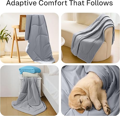 Miniatura 31 de Mantas refrescantes para personas que duermen con calor, manta de verano delgada, ligera, transpirable, suave, de doble cara con bolsa para viajes