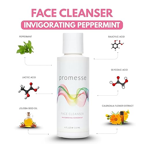 Miniatura 2 de promesse Lavado facial con ácido salicílico, ácido láctico y ácido glicólico. Limpiador exfoliante facial con AHA. Gel exfoliante de