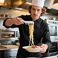 Vista 2 de MSY BIGSUNNY Pinzas para pasta de cocina, pinzas de espagueti de acero inoxidable de 8 pulgadas