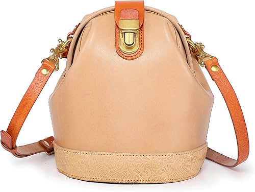 OLD TREND Bolso bandolera Doctor Bucket Bolso lujoso y versátil para mujer Cuero de vaca genuino