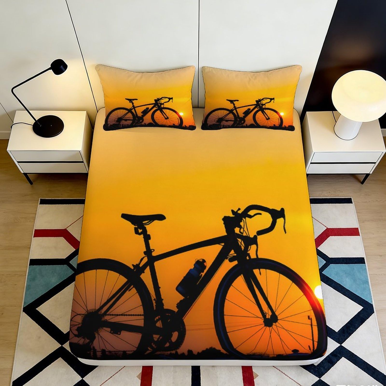 3D Printed Amusement Park Fitted Sheet Microfiber Deep Pocket Bedroom Bedding Carnival Mattress Fitted Cover Washable Wrap 160x200x25cm