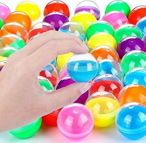 Vista 26 de Sosation 150 cápsulas de máquina expendedora de chicles de 1.77 pulgadas, cápsulas redondas vacías, recipientes de plástico, suministros de juguetes