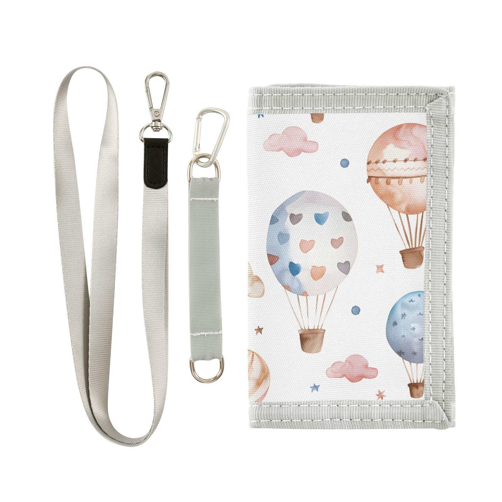 ALAZA Kids Wallets for Boys Girls Toddler Trifold Wallet Children Small Hot Air Balloons Cute with Zipper Coin Pocket