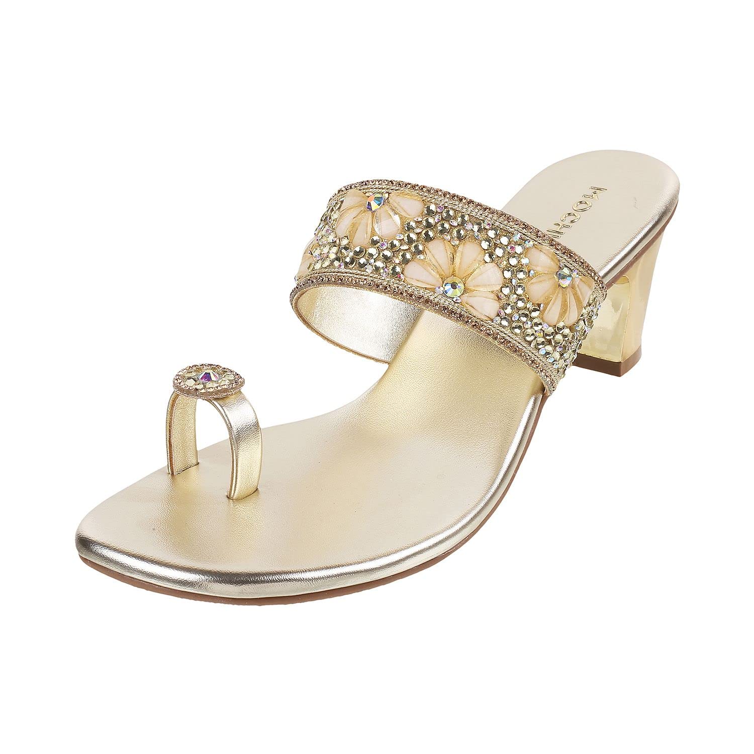 Mochi Womens Beaded Gold Slip Ons (Size (6 UK (39 EU)) (B0B82N9PDH) Amazon Price History, Amazon Price Tracker