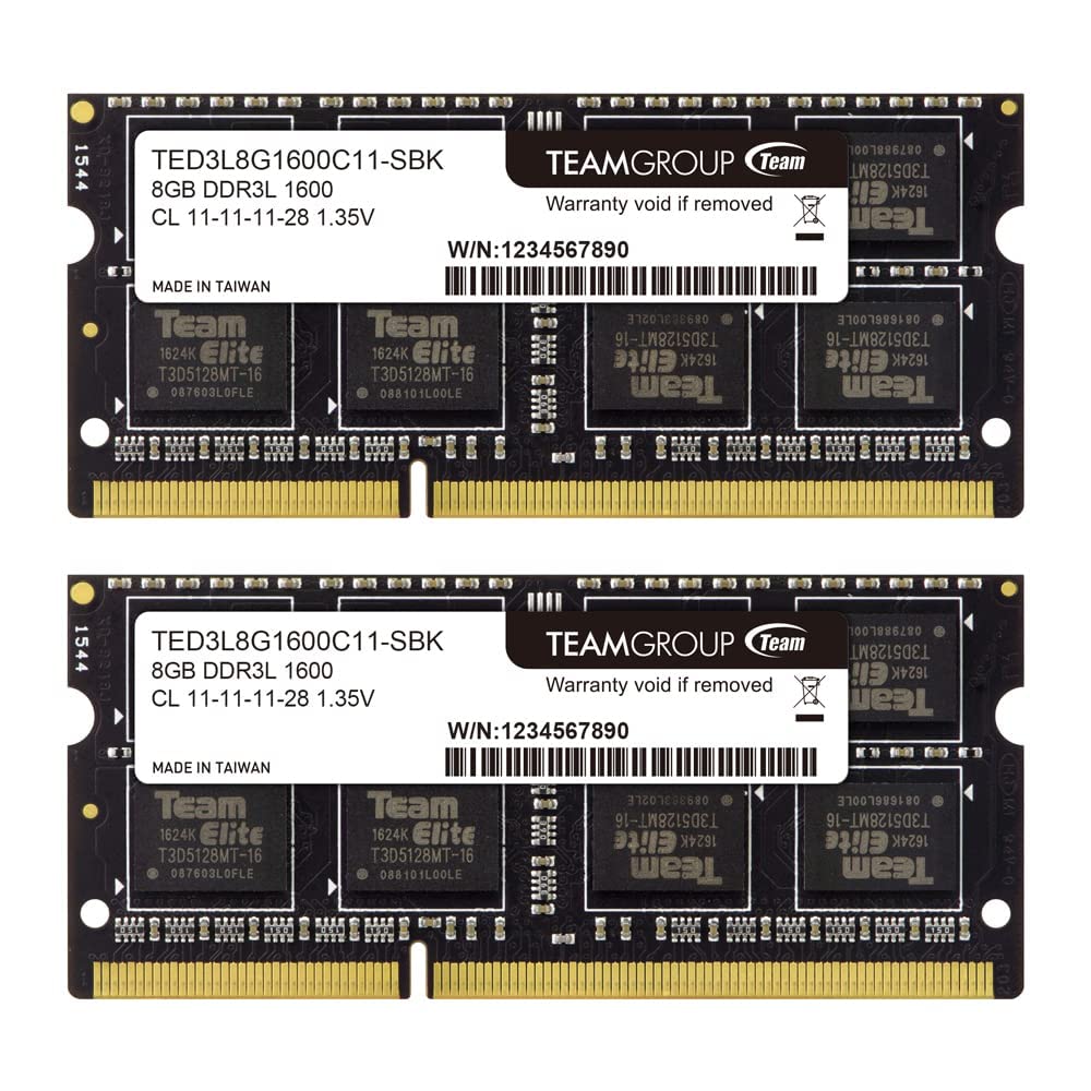 Elite DDR3L 16GB Kit (2 x 8GB) 1600MHz PC3-12800 CL11 Unbuffered Non-ECC 1.35V SODIMM 204-Pin Laptop Notebook PC Computer Memory Module Ram Upgrade - TED3L16G1600C11DC-S01-16GB-image-15