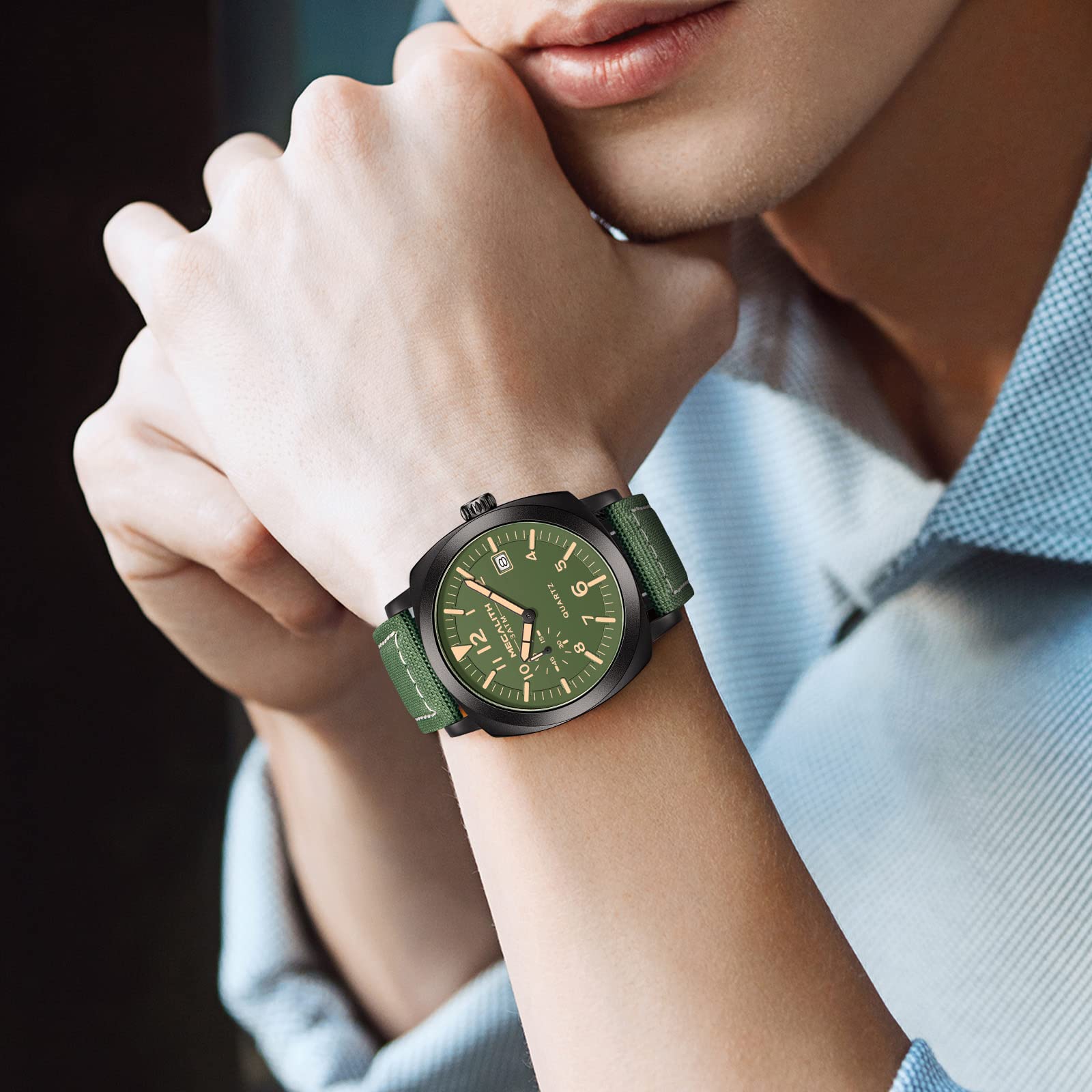 MEGALITH Herren Uhr Wasserdicht Armbanduhr: Sport Militär Großes Zifferblatt Männeruhr - Analog Quarz Mode Business Geschenke für Männer