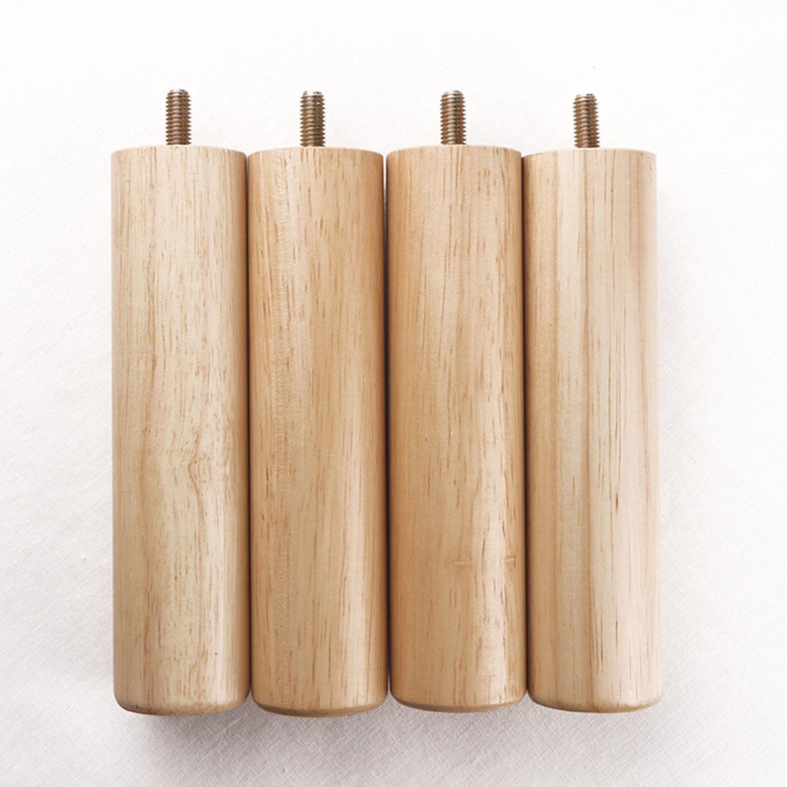 Gambe per mobili in Legno massello, Piedini di Supporto di Ricambio per cassettiera, Divano, Letto, Tavolo, Mobile TV con ferramenta (Dimensioni: 8 cm/3 Pollici)