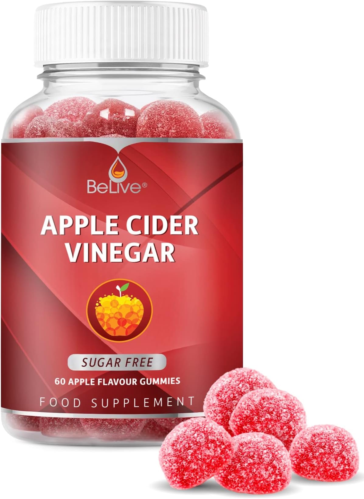 Apple Cider Vinegar Sugar Free Gummies with The Mother - Formulated for Weight Control - Gluten Free, No Glucose Syrup, ACV Gummies Alternative to Capsules & Drink 60 ct (1 Bottle)