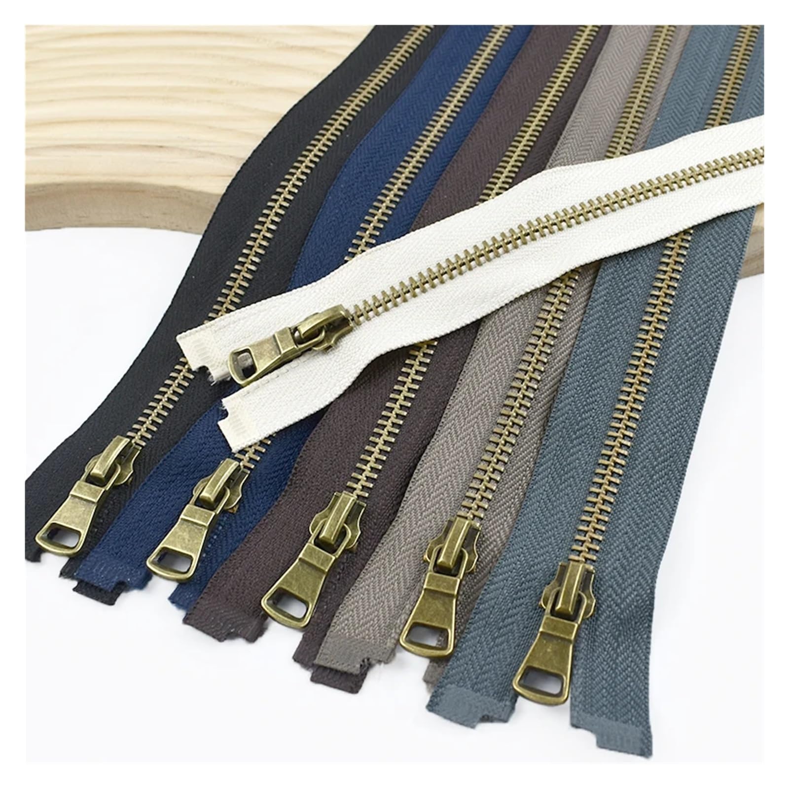 Cremallera Doble Apertura Cremalleras metálicas de bronce, 2-10 Uds., 5#, 40-80cm, cremallera extremo abierto for coser ropa, cremalleras for prendas, chaquetas