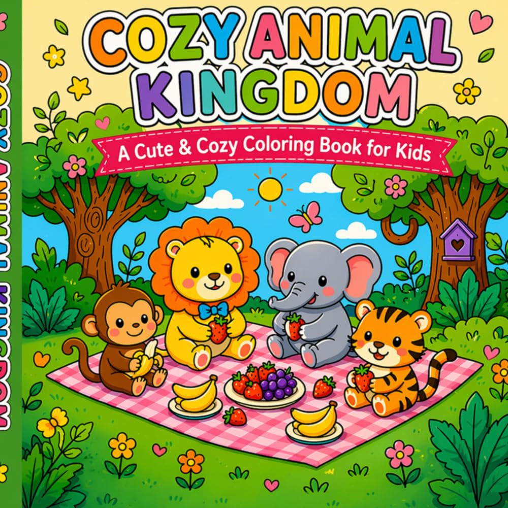 COZY ANIMAL KINGDOM: A Cute & Cozy Coloring Book for Kids