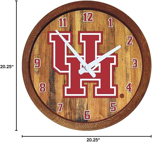 Miniatura 268 de The Fan-Brand NCAA Oklahoma Sooners: Faux Barrel Top Wall Clock Sports Team Bar Sign Décor - Home Man Cave, Party Decoration - Made On Demand