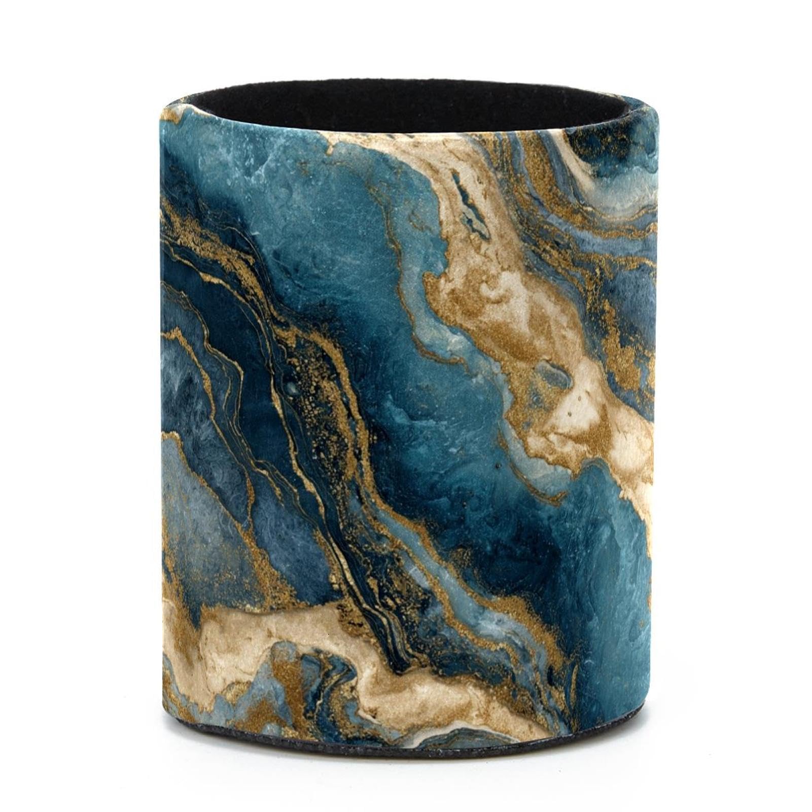 VAPOKF Round Pencil Holders for Desk, Marble Texture Pen Holders Pen Pot Makeup Brushes Storage Desktop Stationery Supplies Organiser for Home Office