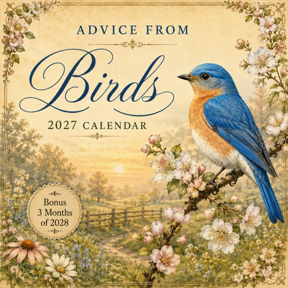 Advice from Birds Calendar 2027-2028: Featuring Songbirds, Hummingbirds, Cardinals, Bluebirds, Owls, Eagles and Nature-Inspired Encouragement for Every Month