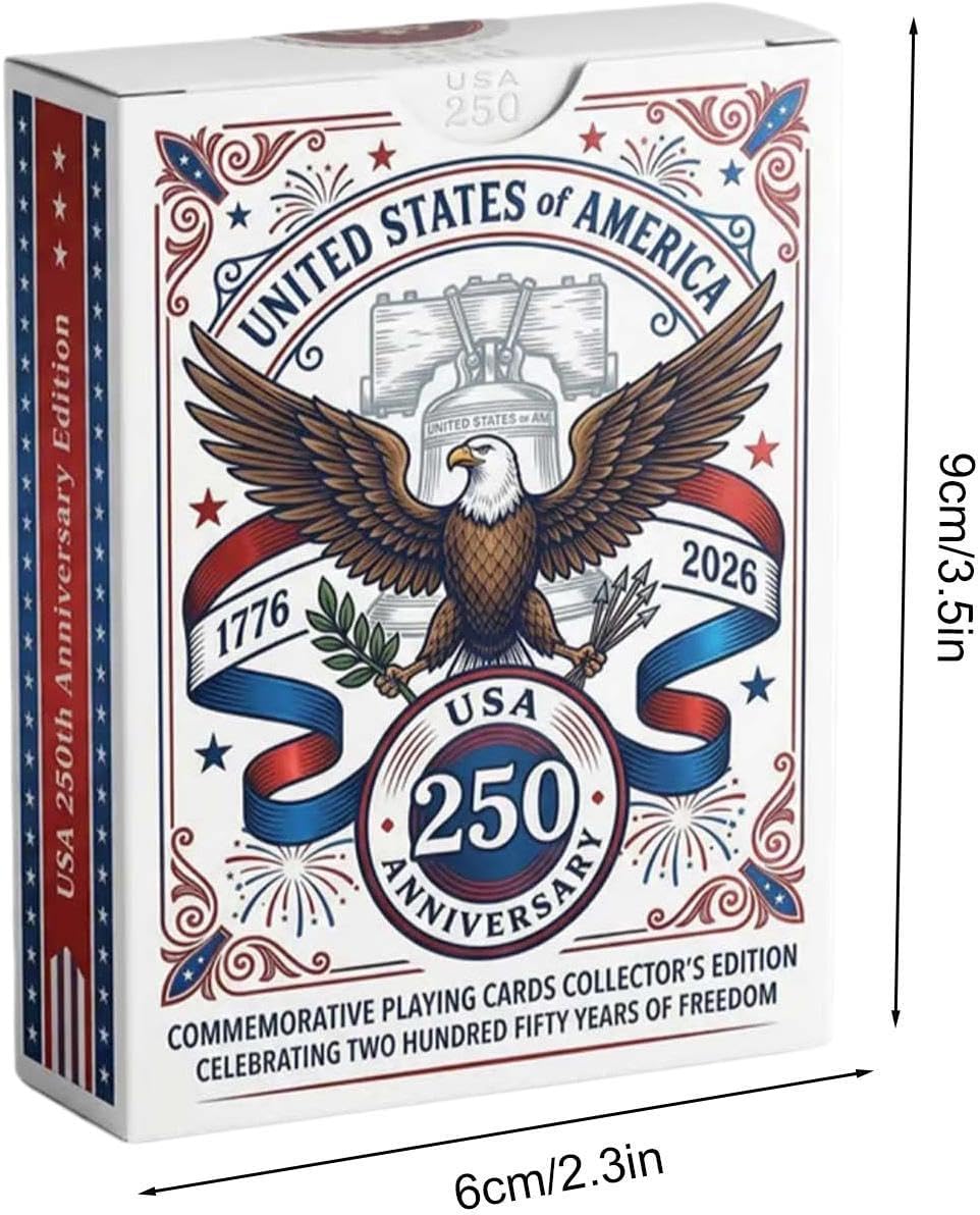 Poker Cards Patriotic - Collectible Standard Size, Patriotic Playing Cards with Relieving Fun, Game Accessories, Card Game Gear, Entertainment Tools for Outdoor Activities Wedding Festivals