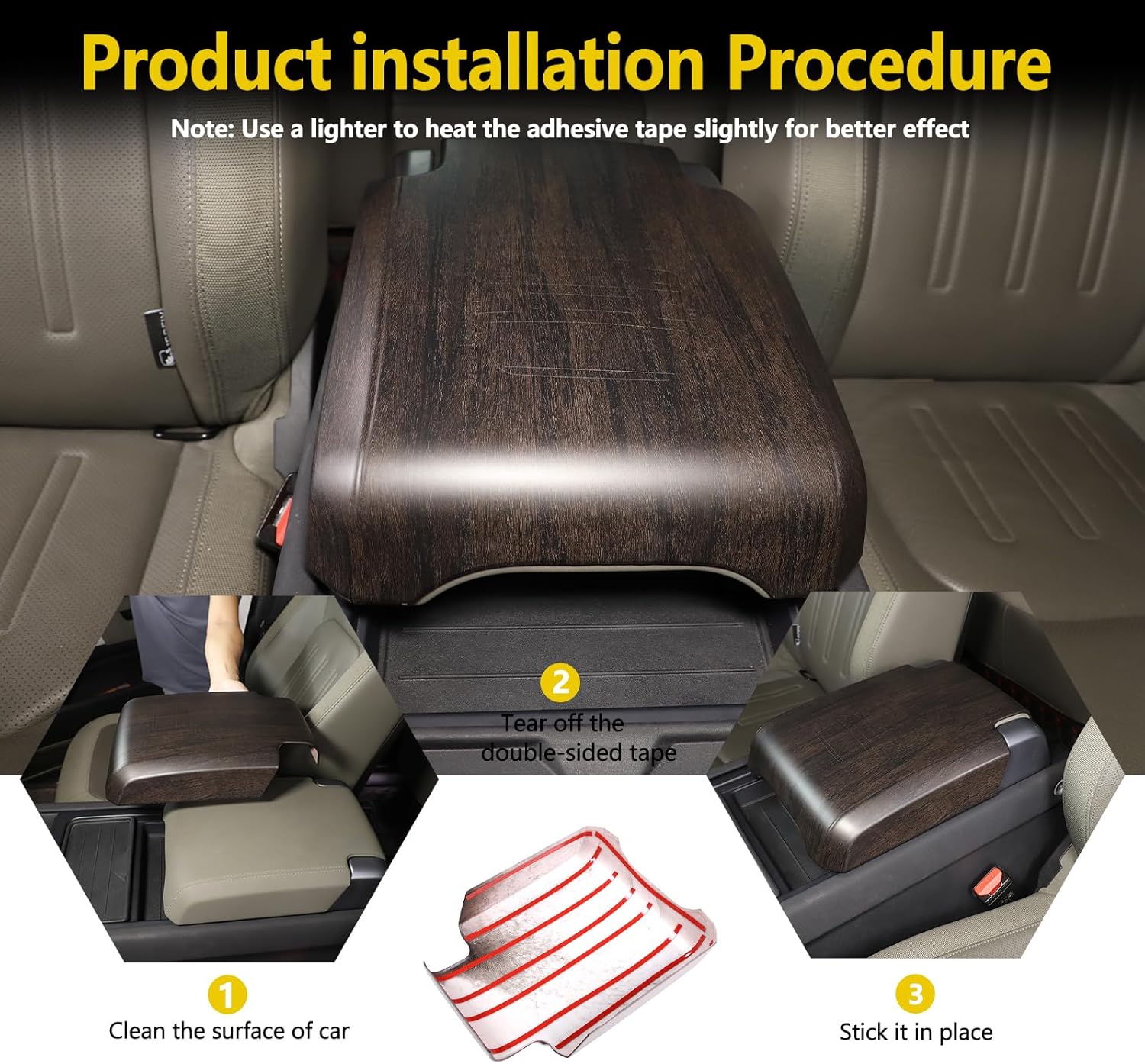 Car Armrest Seat Box Cover Compatible with Land Rover Defender 90 110 130 2020-2024 Protector Center Console Lid Protector Cover Armrest Box Cover