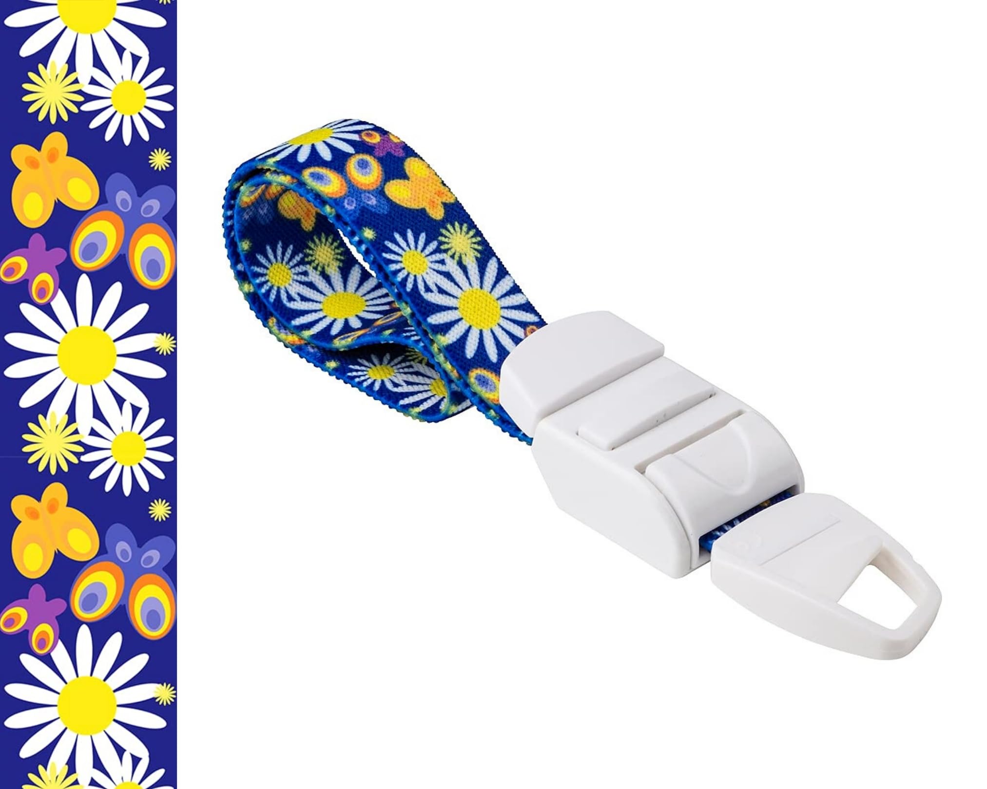 Garrot Médical Professionnel Avec Boucle A Déclenchement Rapide Et Lent, Bande Elastique En Polyester Sans Latex, Motif en Marguerite sur Bleu, Idée Cadeau Pour Infirmière