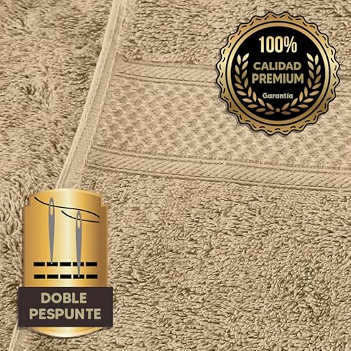 Miniatura 3 de Lebengood-Juego De Toallas Lavabo, Manos Algodón Premium, 550gsm, 4 Piezas 50x90 , Extra Suaves, Absorbentes Y Resistentes. 4 50x90 Arena