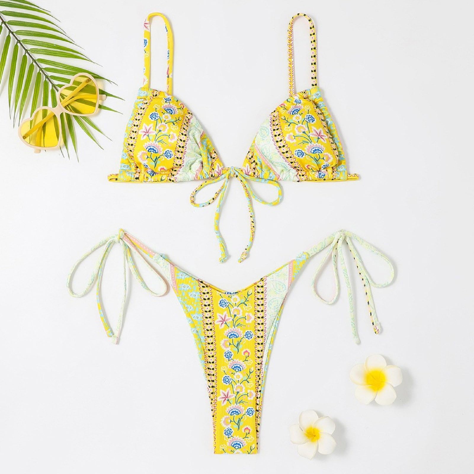 Bikini Sexy 2026 Costume da Bagno Donna Push Up Perizoma Brasiliano Abbigliamento Spiaggia, Verde, S
