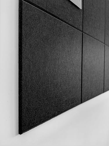 Miniatura 5 de Alternativa de tablero de corcho negro  11.8 x 11.8 x 0.35 pulgadas, paquete de 6 azulejos de pared de fieltro con pestañas adhesivas extraíbles