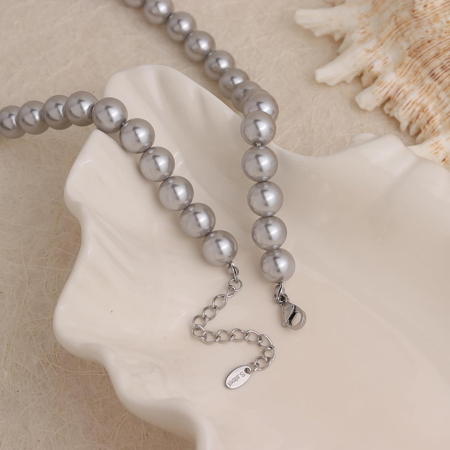 Sonateomber Pearls Choker Necklaces for Women, Simple Dainty Round Pearl Beaded Chain Necklaces Wedding Prom Jewelry Gift - Image 7