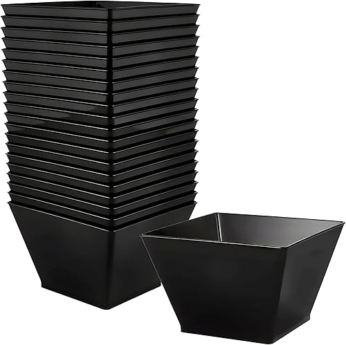 Miniatura 6 de Lillian Tablesettings Plástico de 8 onzas  Utensilios de servicio rectangulares transparentes  Paquete de 20 cuencos para fiestas