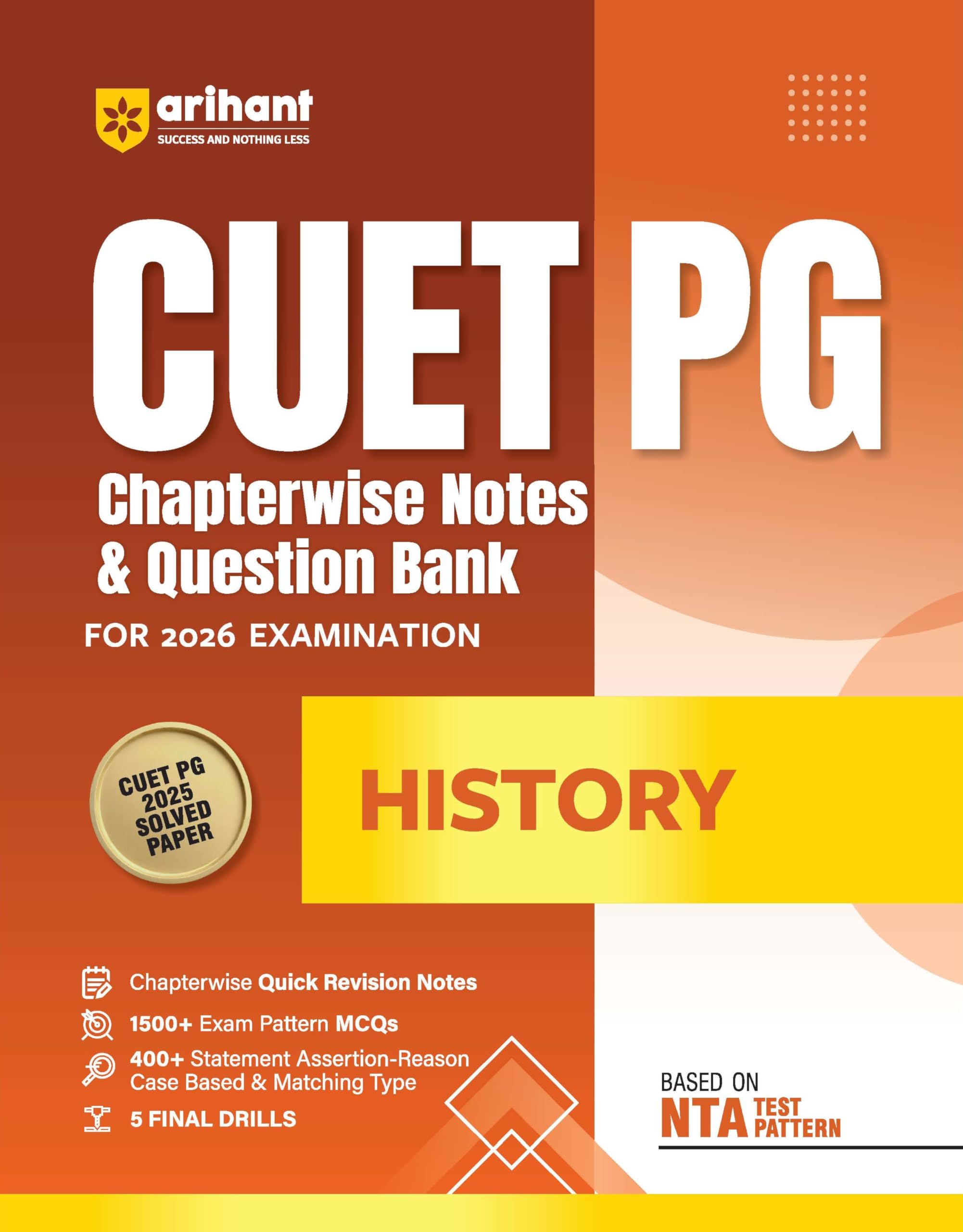 Arihant Cuet Pg 2026 History Chapterwise Notes And Question Bank ...
