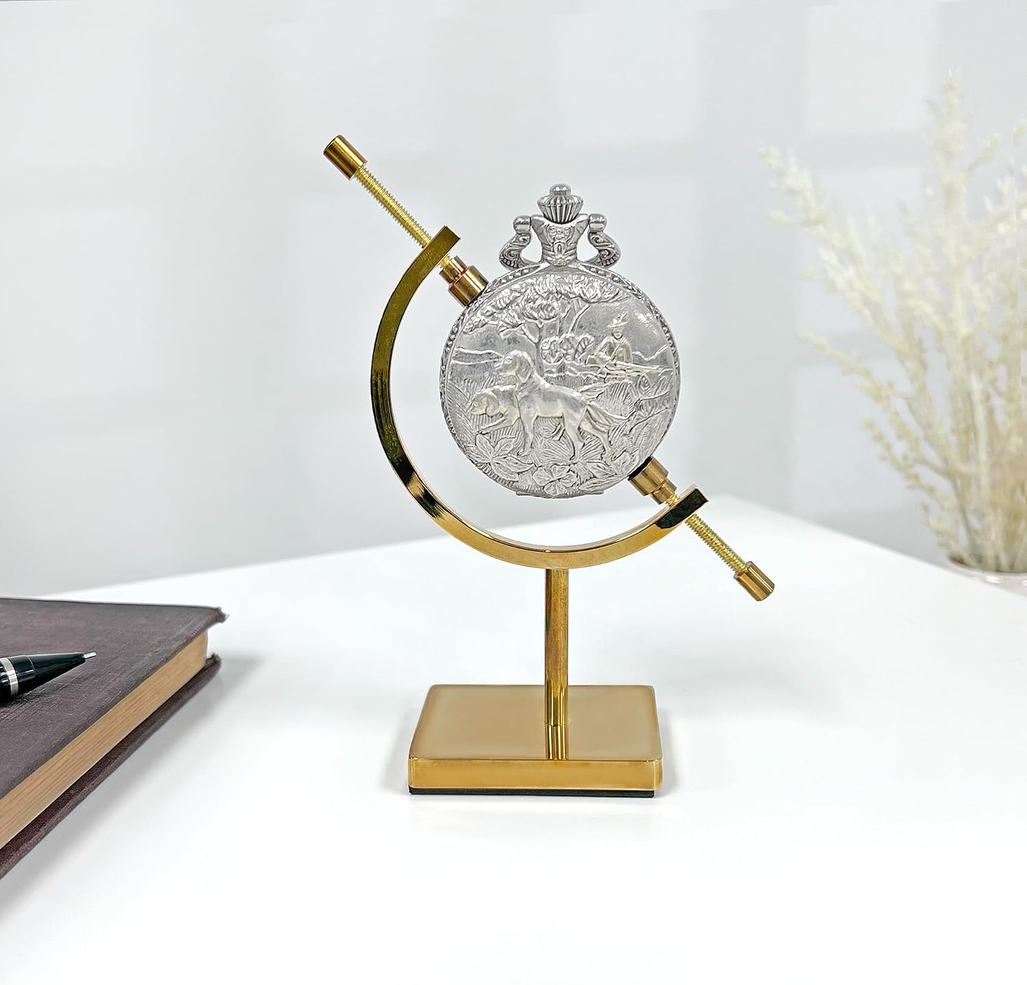 Bard's Gold-toned Sphere Holder Caliper Stand, 4.5" H x 2.375" W x 1.5" D (For 0.375" to 1.75" Items)