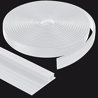 28 ft Vinyl Sliding Screen Door Bug Seal Strip Adjustable Width 3/4" to 1-3/8" Bug Strip Screen Door Weather Stripping Side Insect Draft Stopper Seal for Window Patio Frame Filler(White)