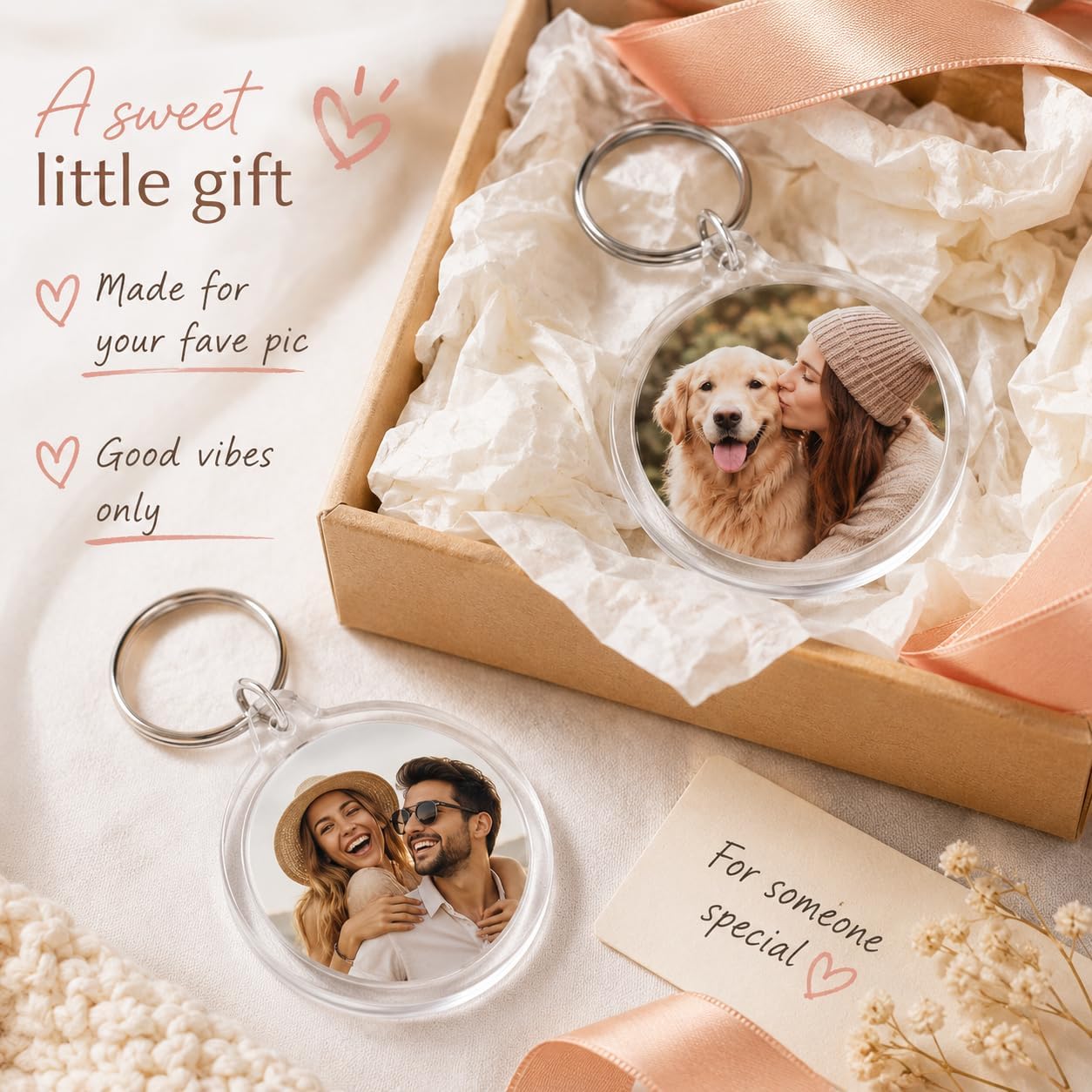 IMIKEYA 100Pcs Circular Acrylic Keychain Blanks: Round Clear Photo Keyring Insert for DIY Crafts - Transparent Picture Frame Holder for Wedding, Party Favors, Small Business Branding