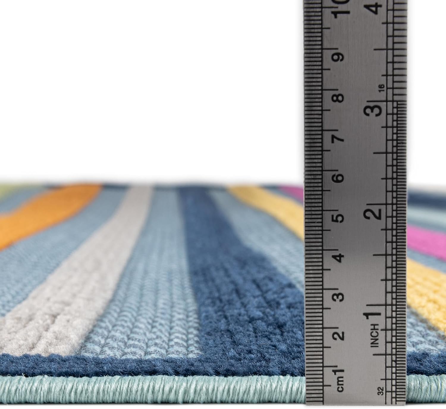 Rugs.com - Aruba Outdoor Rug – 6 Ft Runner Blue Washable Indoor/Outdoor Rug – Bohemian Stripes for Patios, Decks, and Porches