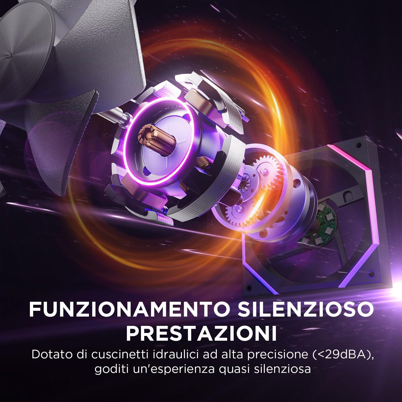AsiaHorse Nyota Ventola per PC RGB da 120 mm, 3 pezzi [HDB] 2000 RPM/61.5 CFM/2,16 MMH2O ARGB Ventola 5 V3 PIN ARGB e 12 V4 PIN PWM, durata 50,000 ore