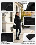 33,000ft Women's Waterproof Softshell Long Rain Jacket with Hood Fleece Lined Windproof Windbreaker