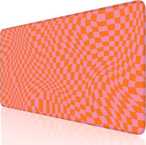 Miniatura 14 de iCasso Alfombrilla de escritorio, XXL Alfombrilla grande para mouse, con base antideslizante y bordes cosidos, para trabajo y juegos (floral verde)