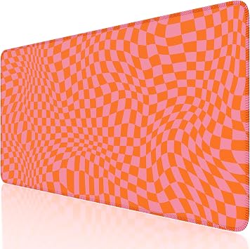iCasso XXL Large Mouse Pad for Desk, Orange Checkered