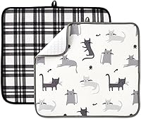 Vista 24 de Paquete de 2 tapetes de secado de platos para encimera de cocina, absorbentes, tapetes escurridor de platos de microfibra, almohadilla de secado