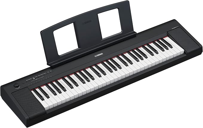 Yamaha NP-12 Piaggero - Teclado digital portátil sencillo y elegante con 61 teclas, para aficionados y principiantes, color negro