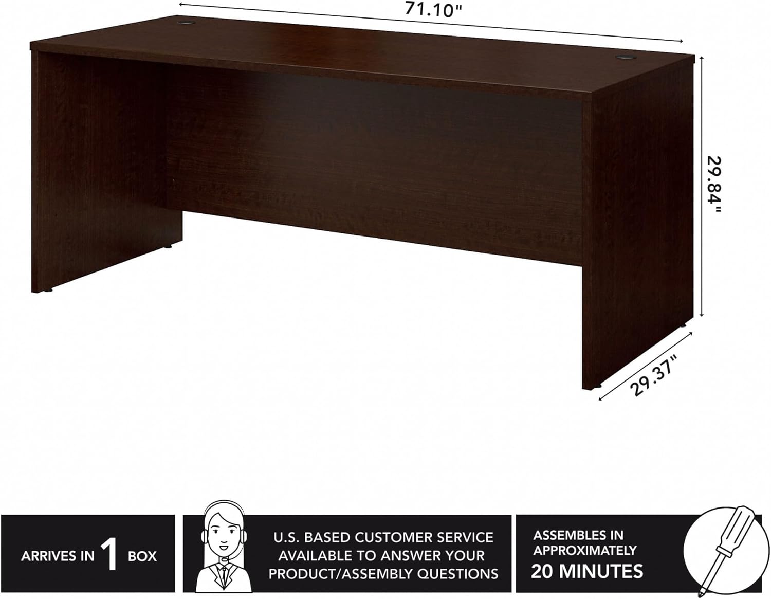 Desk dimensions and assembly time