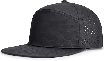 AOPREL Flat Brim Baseball Cap for Men Adjustable Water-Resistant Performance Hat with Breathable Laser Perforated