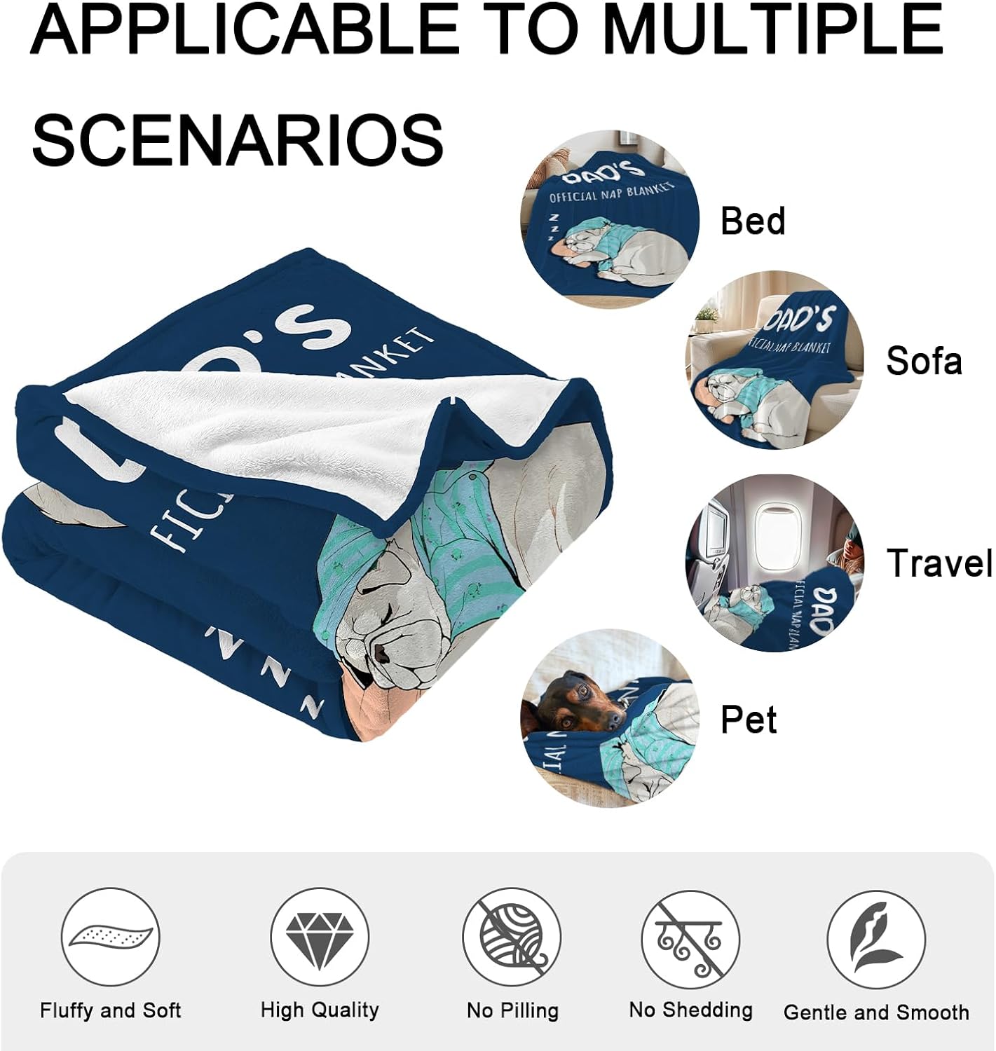 Funny Gifts for Dad, to My Dad Blanket, Dads Birthday Gift from Daughter Son for Christmas Father's Day - Soft Flannel Throw Blanket 60"×50" - Image 7