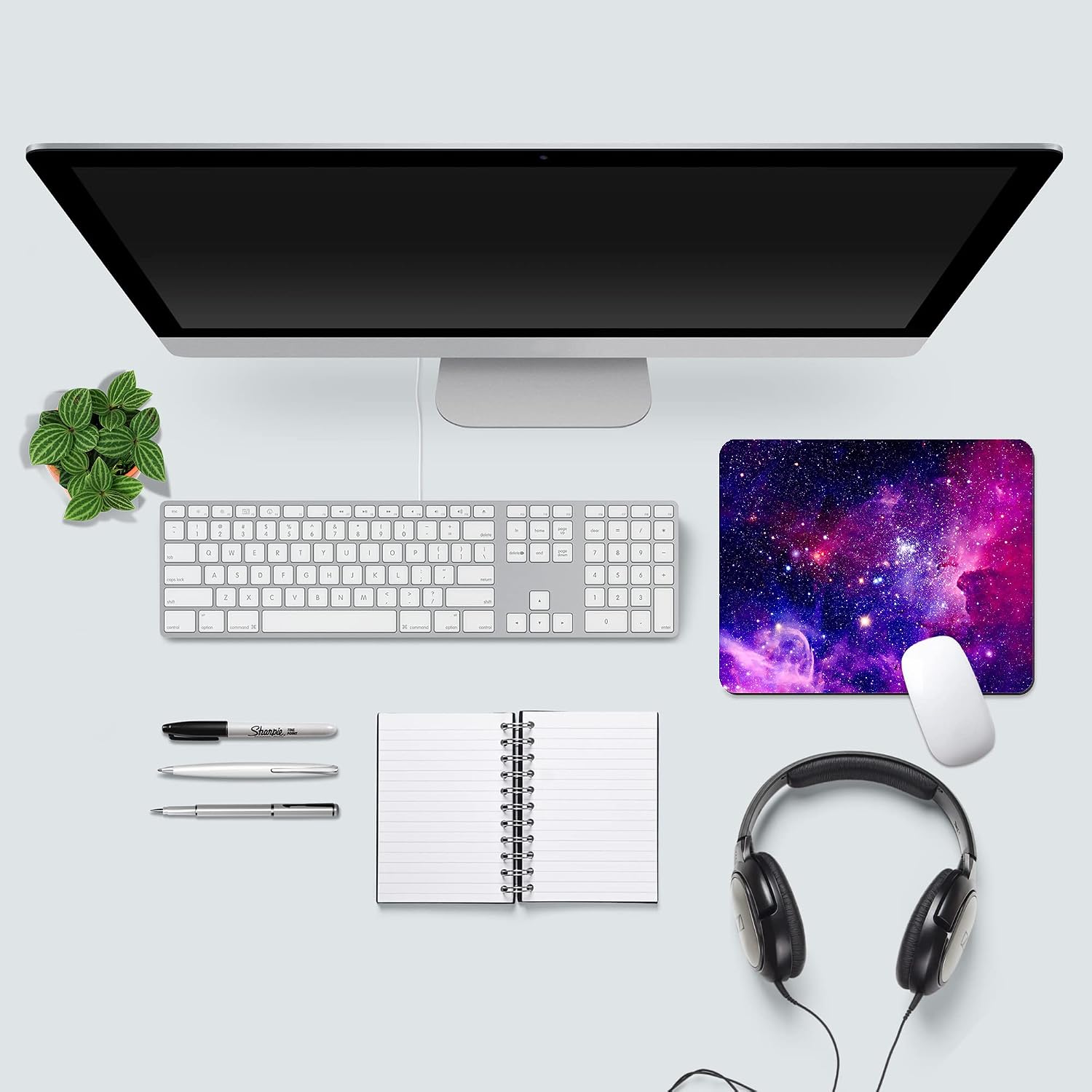 Dynippy Upgraded Mouse Pad [56% Larger] Gaming Mouse Pads Non-Slip Rubber Base Mousepad Rectangular Mouse Mat for Desktop Computer Laptop Gaming Office & Home 11.8x9.8x0.12 inches - Galaxy 1