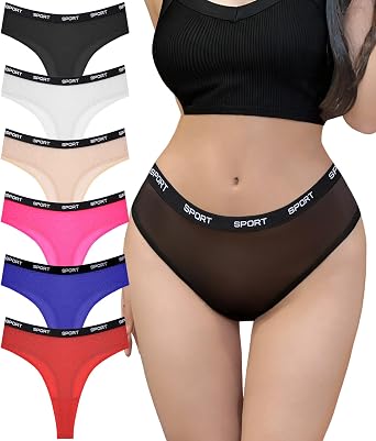 Sexy Thongs for Women Low Rise No Show Seamless Underwear Women